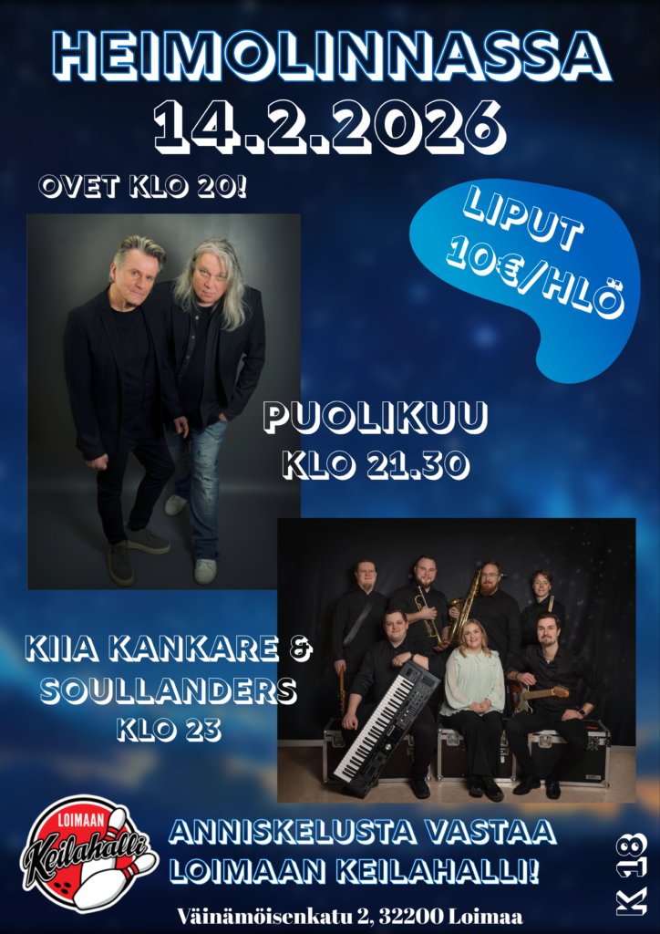 Ystävänpäivä bileet Heimolinnassa 14.2.2026